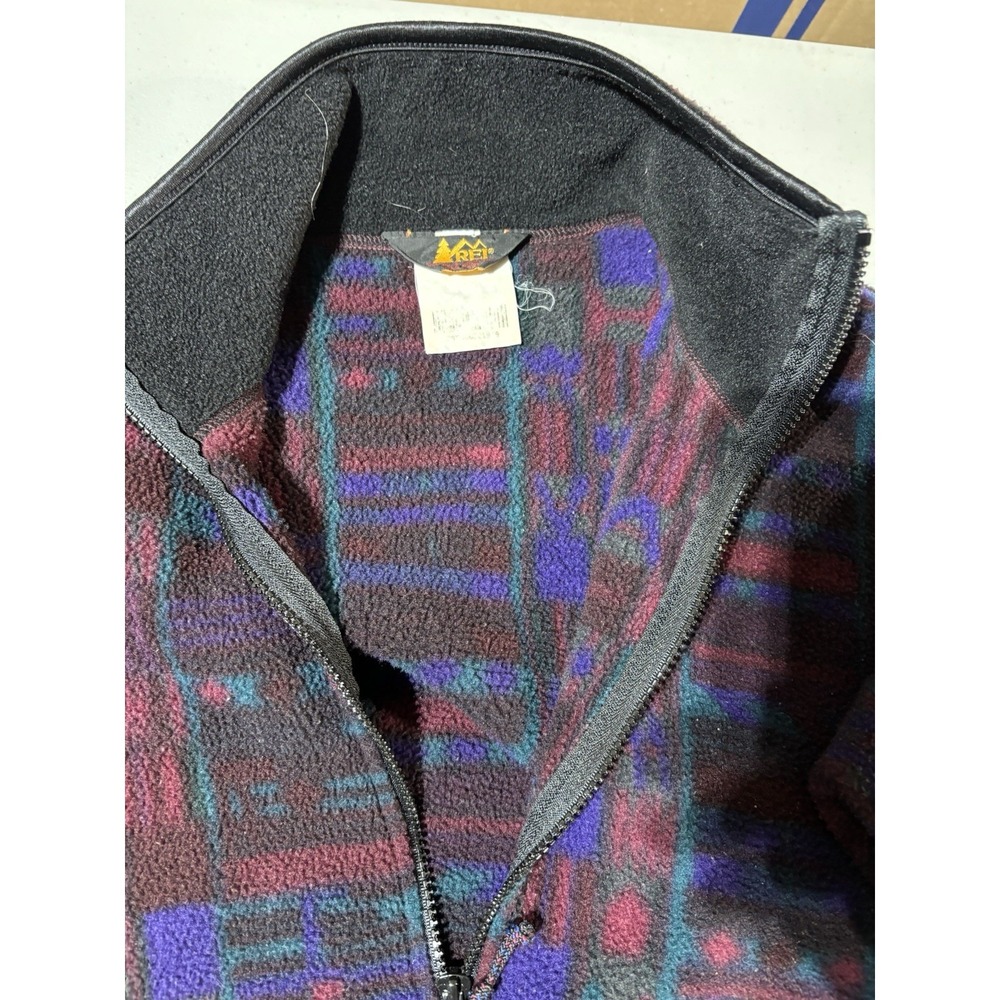 Vintage 90's REI Polar Fleece Full Zip‎ Jacket XS Tribal Pattern - Picture 2 of 7